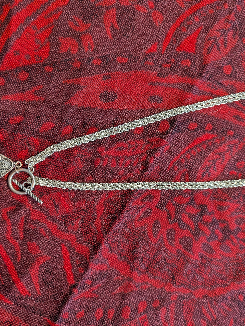 Silver Teardrop Pendant Necklace - Convertible - Picture 2 of 4